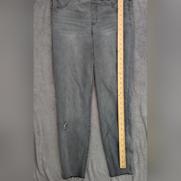 Spanx Jeggings Womens Gray Stretch Denim Skinny Leg Distressed XL - Picture 3 of 6